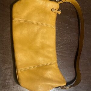 Tignanello Yellow Leather Shoulder Bag with Soft Slouchy Design